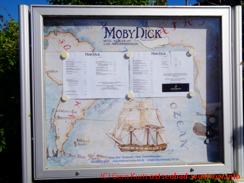 Moby Dick Speisenkarte