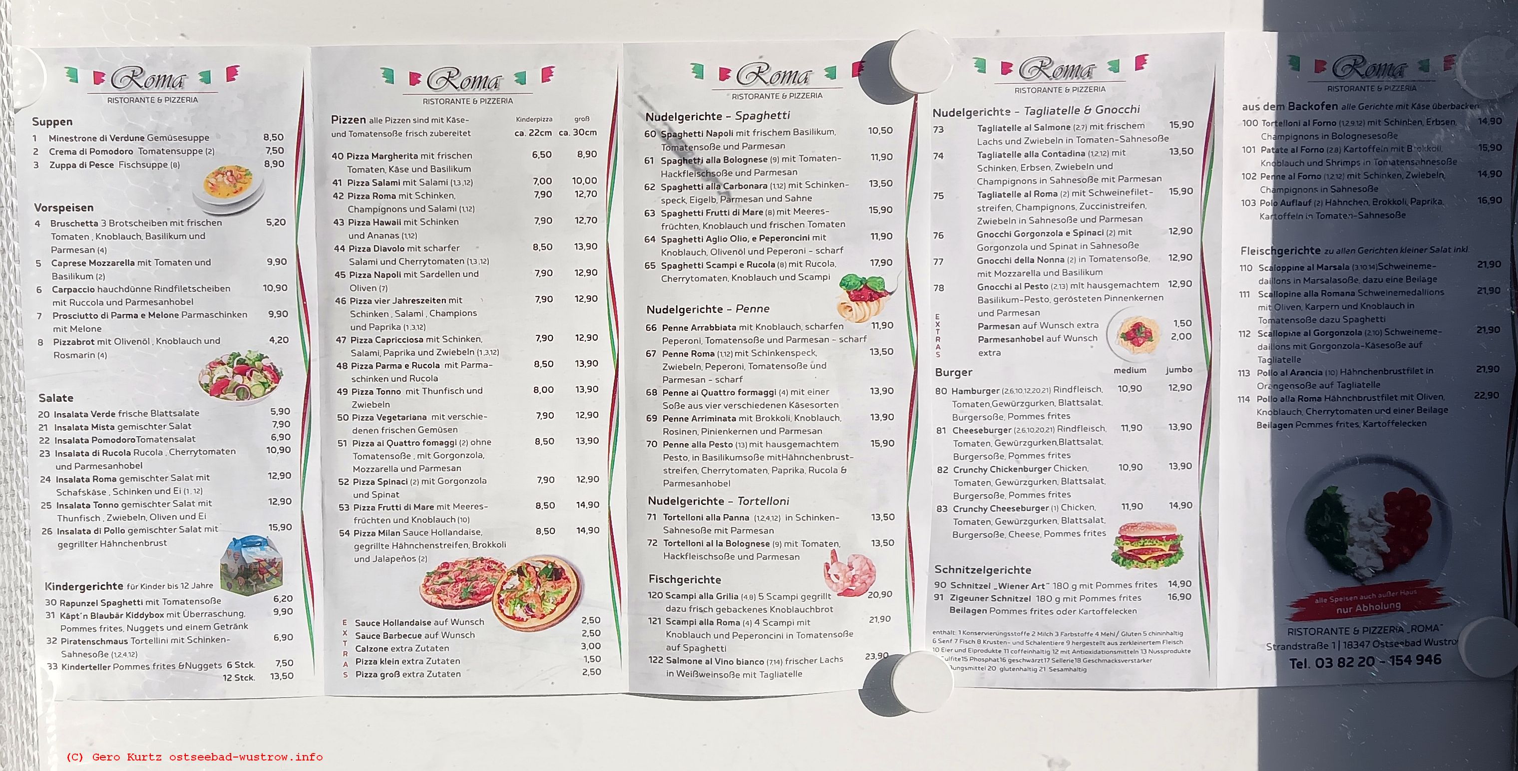 Ristorante & Pizzeria Roma Speisenkarte