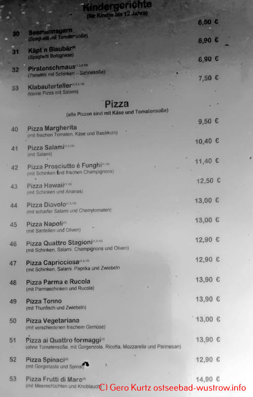 Ristorante & Eiscafé Alfredo - Speisekarte Pizza