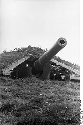 Eine 17 cm SK L / 40 Kanone im Atlantikwall